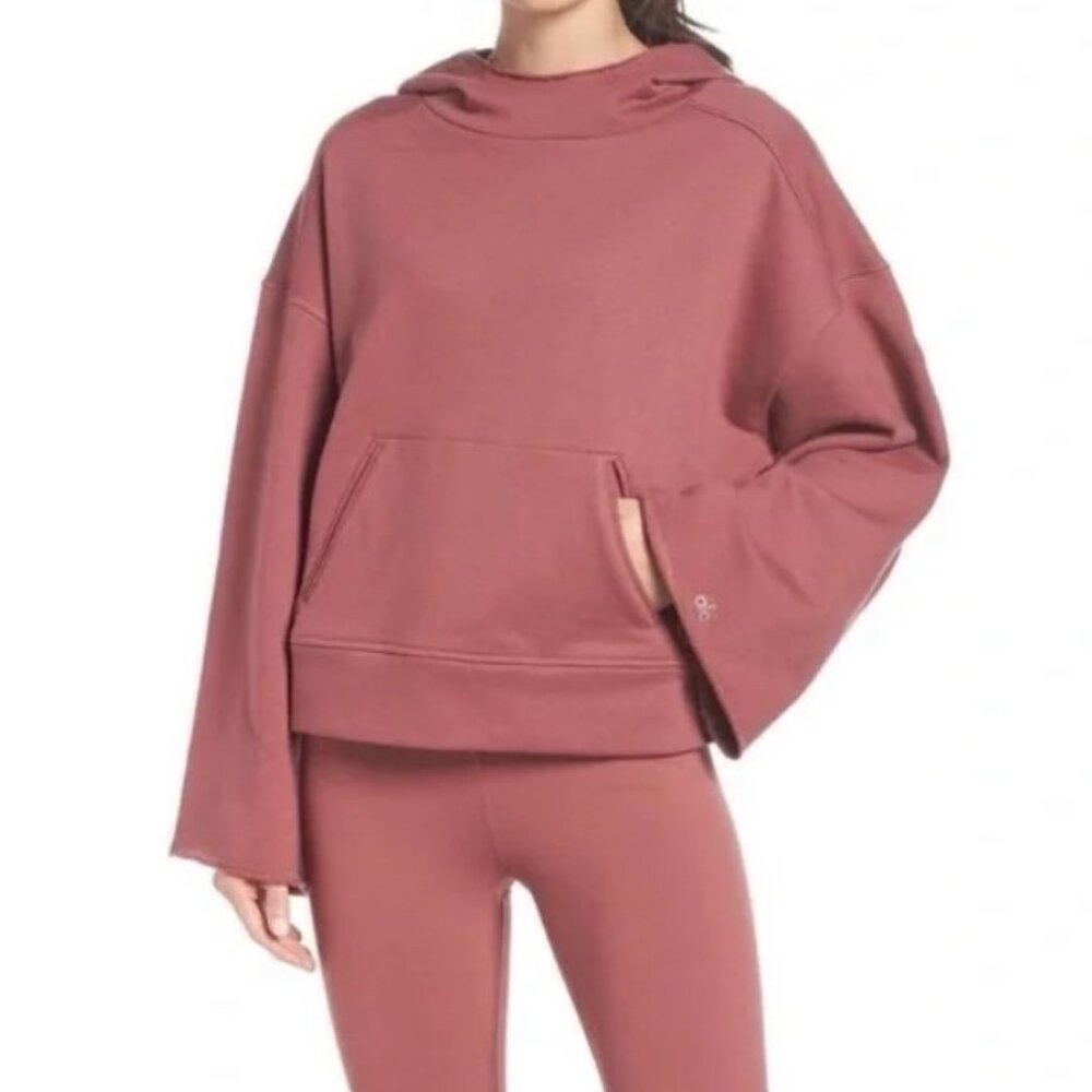 Alo Yoga Low Key French Terry Hoodie Rosewood Size XS
